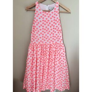 J Crew Women's Embroidered Flowers White Cotton Dress 8 EUC Party Preppy Pockets